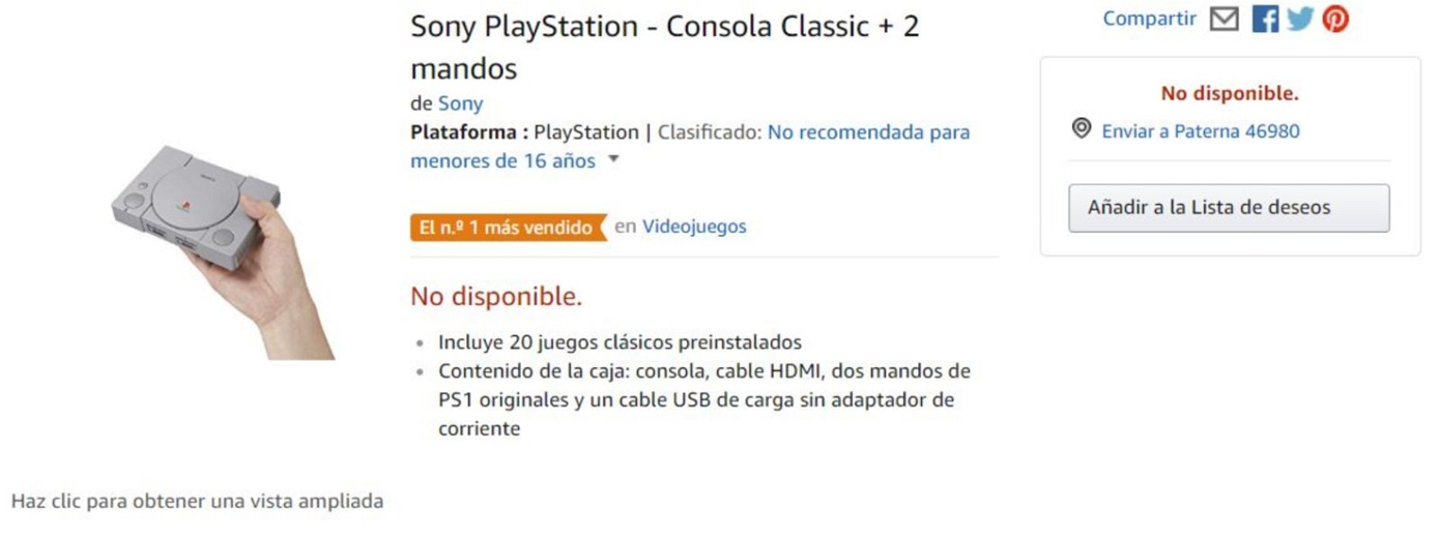 PlayStation Classic es un éxito antes de salir a la venta, en Amazon ya no aceptan más reservas