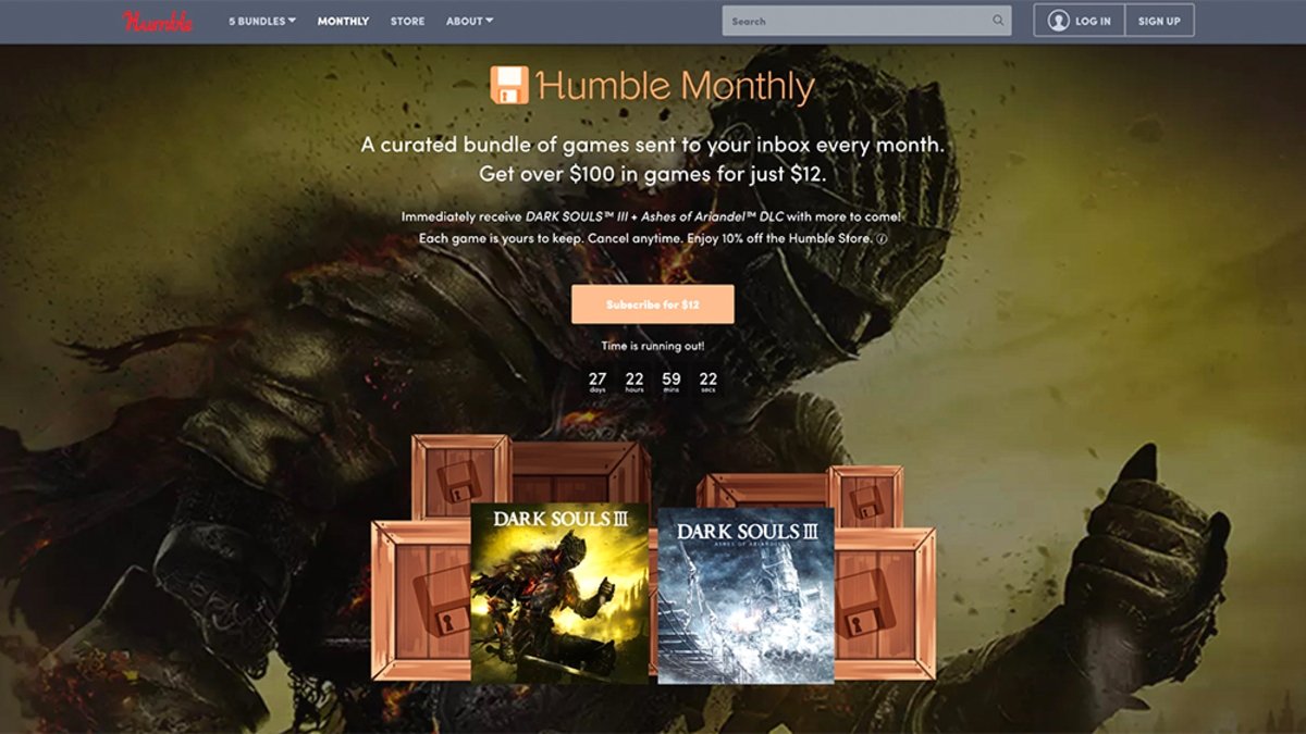 Humble Bundle regala Dark Souls 3 y uno de sus DLCs con su suscripción de marzo